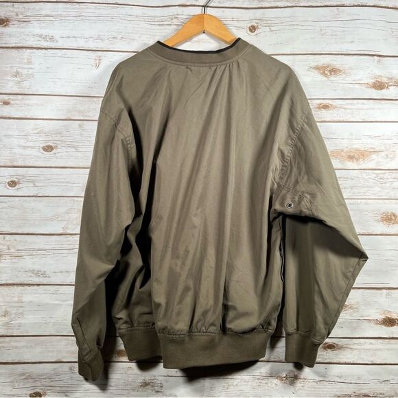 🎇VINTAGE River’s End Green Khaki & Black V-neck Pullover Windbreaker Size M - Picture 5 of 9